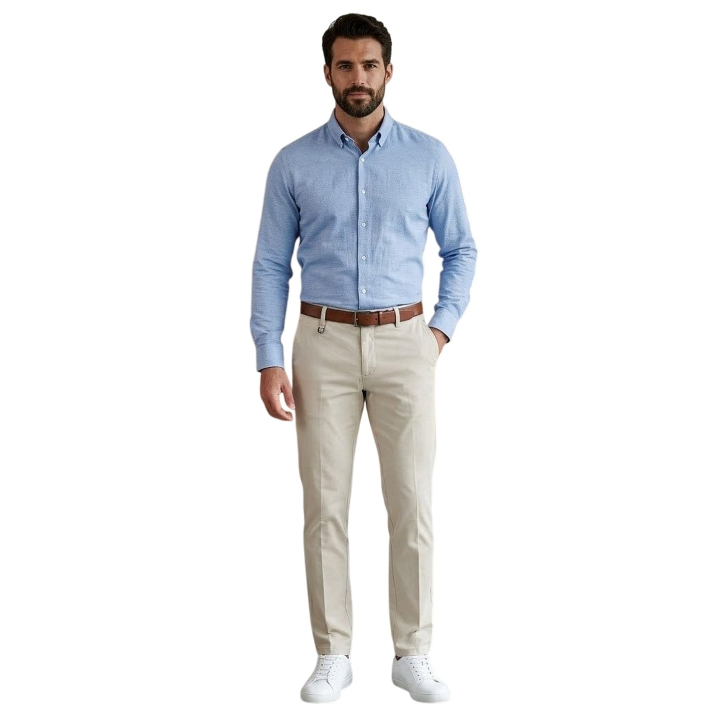 White - Lifestyle - Boss Mens Cotton Slim Chinos
