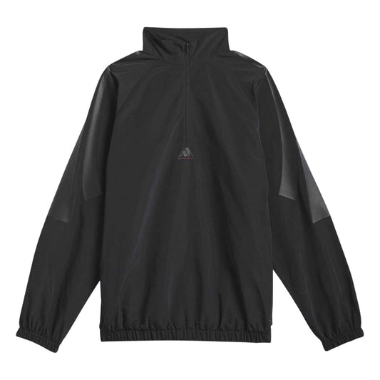 Black - Front - Adidas Mens Woven Half Zip Basketball Jacket