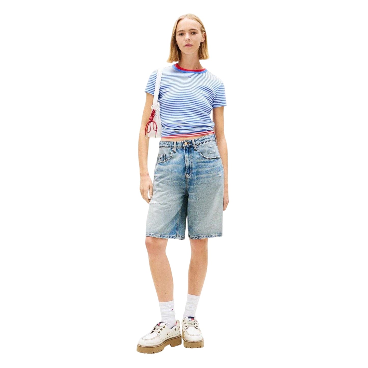 Blue - Lifestyle - Tommy Jeans Womens-Ladies Cotton T-Shirt