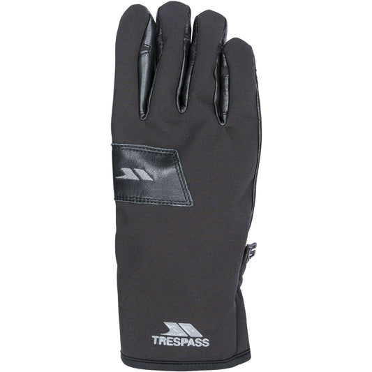 Black - Front - Trespass Mens Leather Athletic Snow Sports Gloves