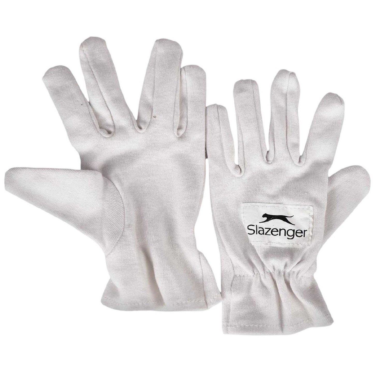 White - Side - Slazenger Childrens-Kids Breathable Cotton Cricket Batting Gloves