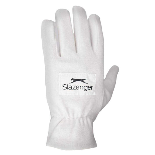 White - Front - Slazenger Childrens-Kids Breathable Cotton Cricket Batting Gloves