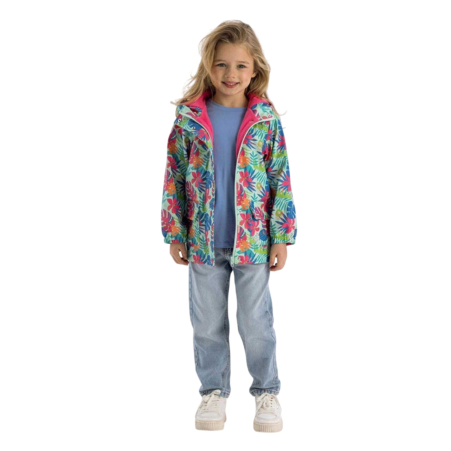 Mint - Pack Shot - Minoti Girls Tropical Raincoat
