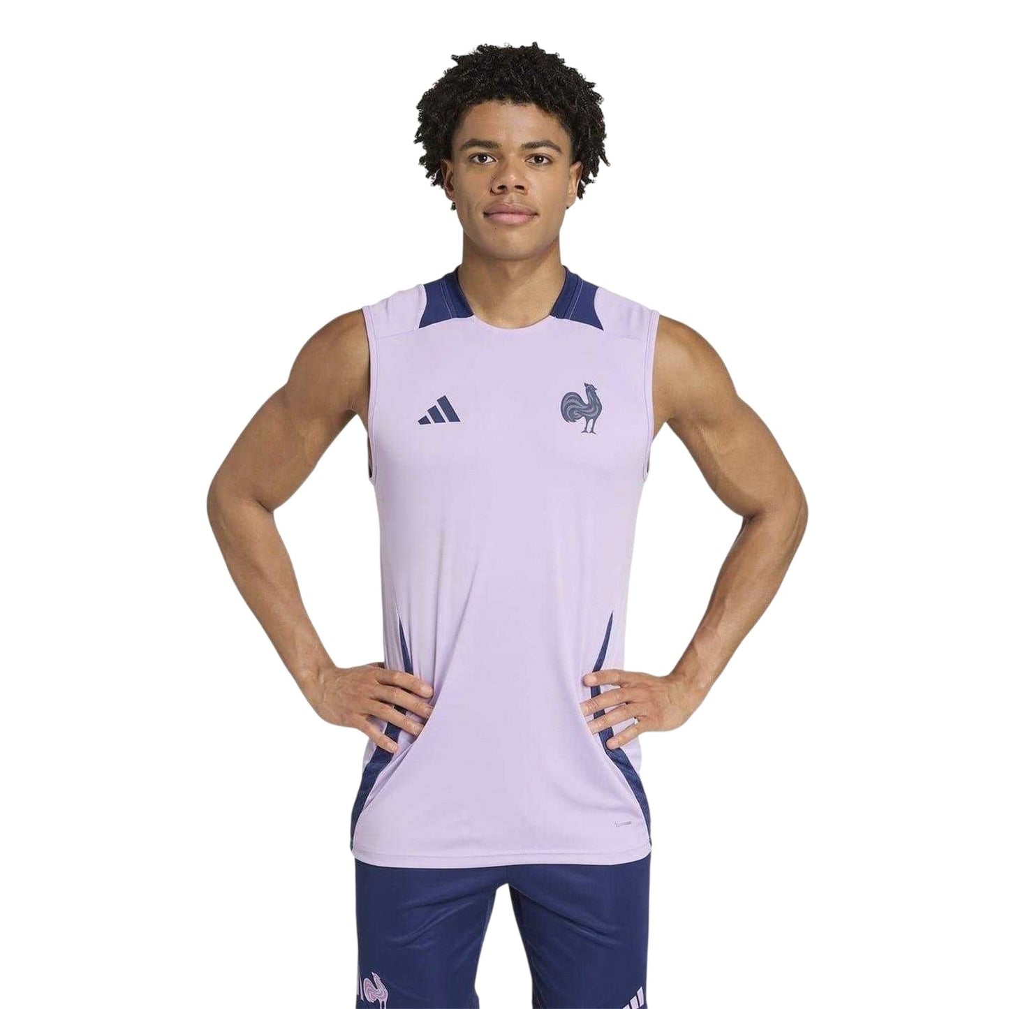 Plum Purple - Close up - France Mens World Cup 2025 Adidas Rugby Vest Top