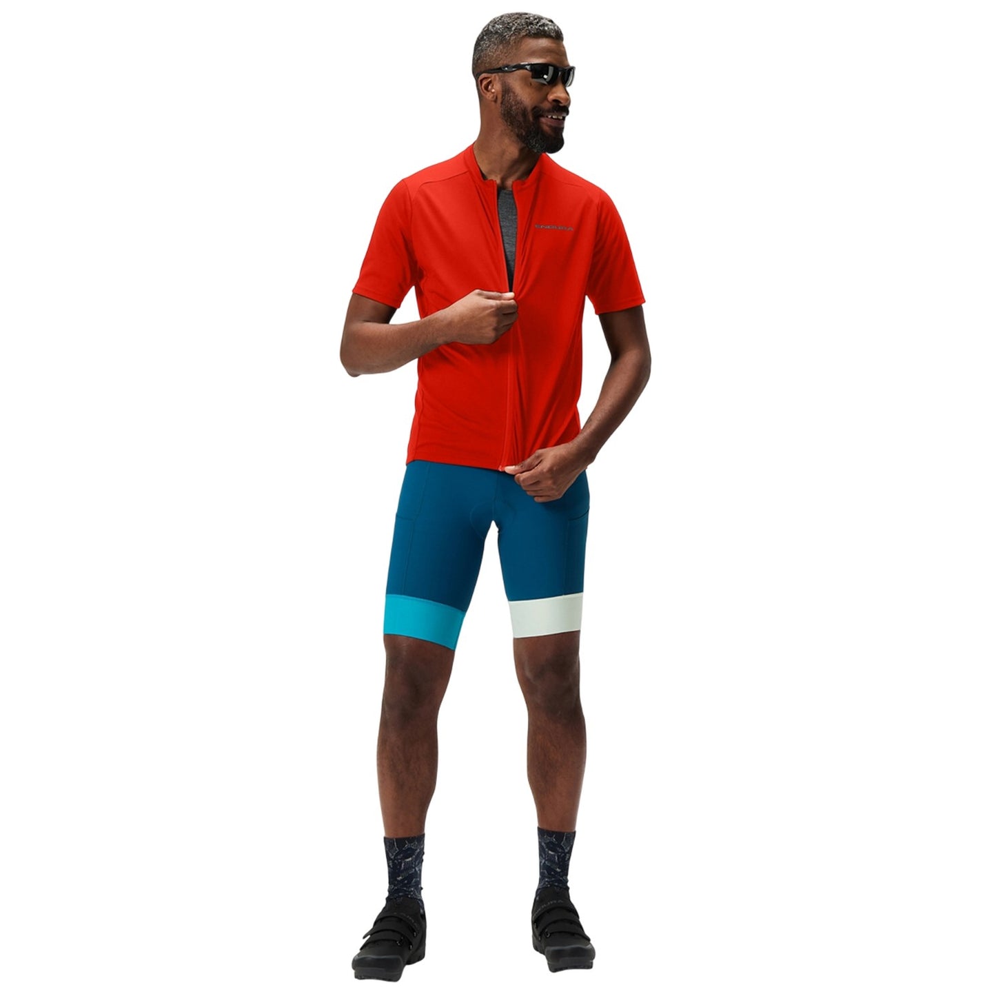 Flame Red - Pack Shot - Endura Mens Loop Short-Sleeved Cycling Jersey
