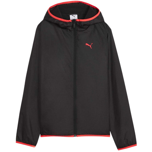 Black-Orange - Front - Puma Childrens-Kids Lightweight Windbreaker