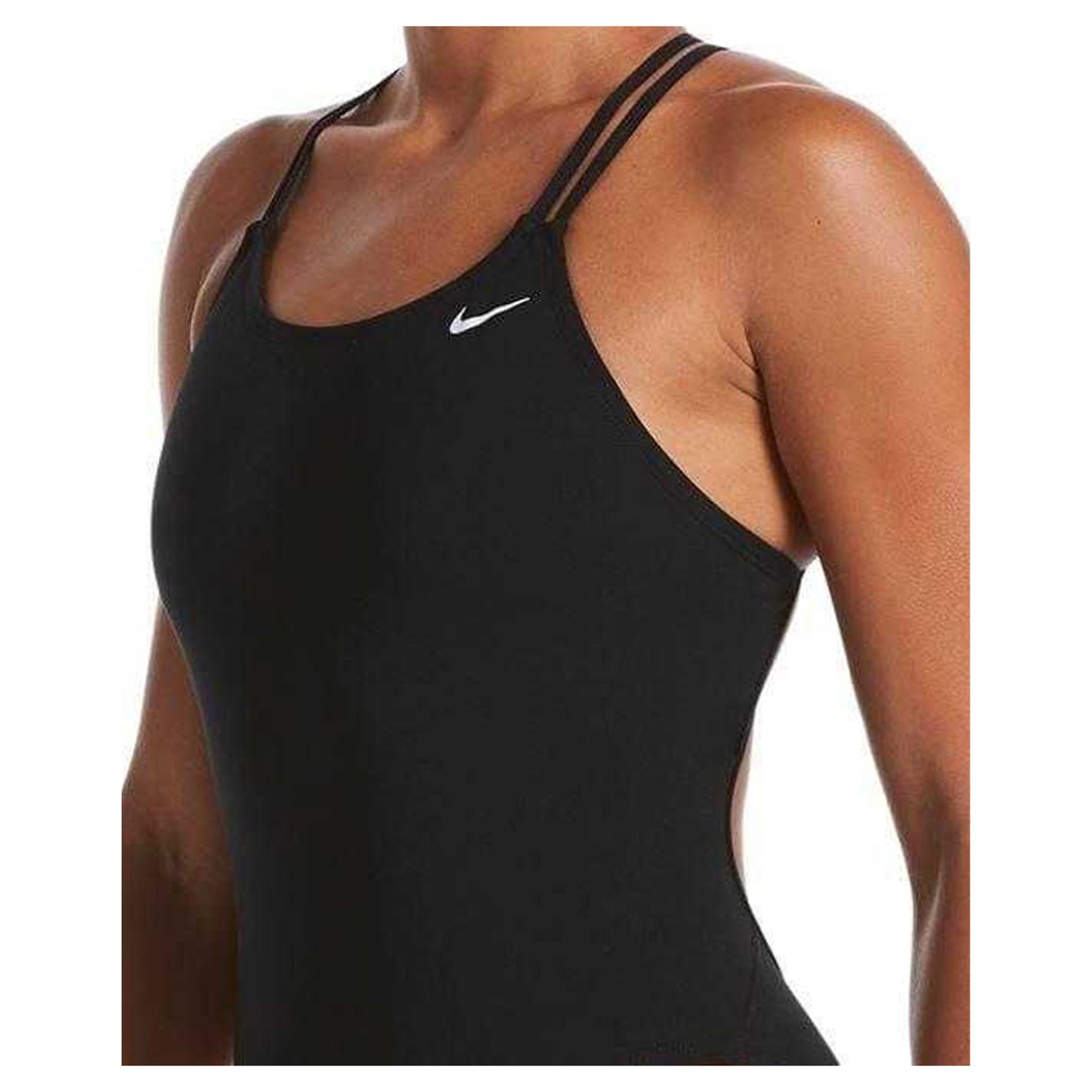 Black - Side - Nike Womens-Ladies Spider One Piece Swimsuit