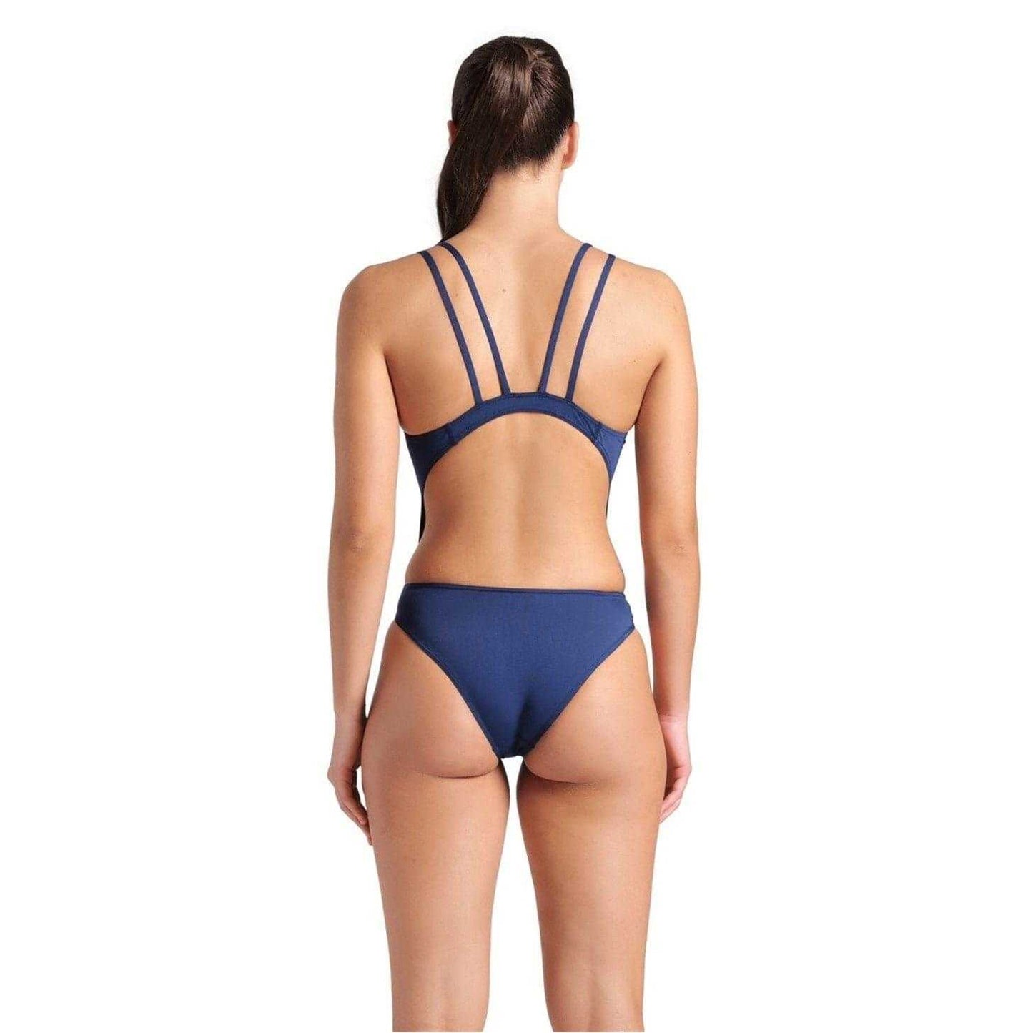 Navy-White - Lifestyle - Arena Womens-Ladies Tech One Piece Swimsuit