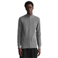 Grey - Side - Gant Mens Cotton Pique Zipped Cardigan
