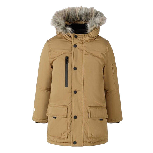 Camel - Front - Minoti Childrens-Kids Faux Fur Parka