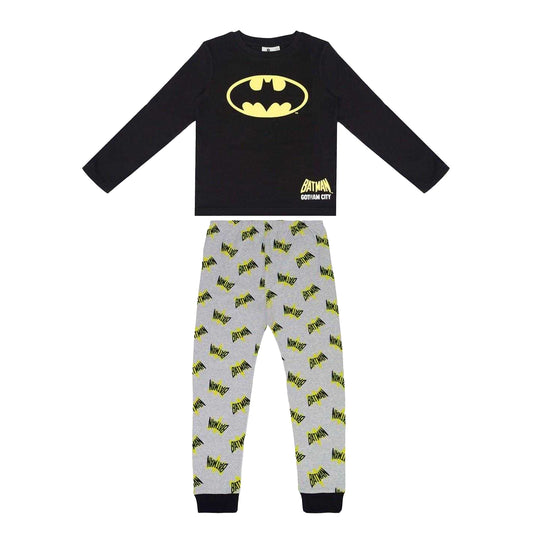 Black-Yellow - Front - Batman Boys Long Pyjama Set