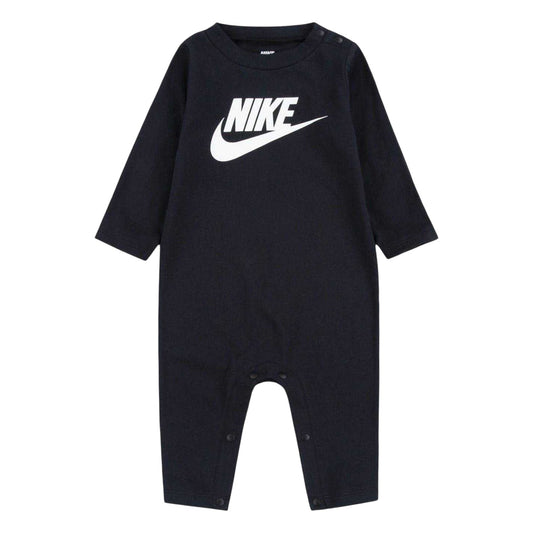 Black - Front - Nike Baby Logo Crew Neck Romper