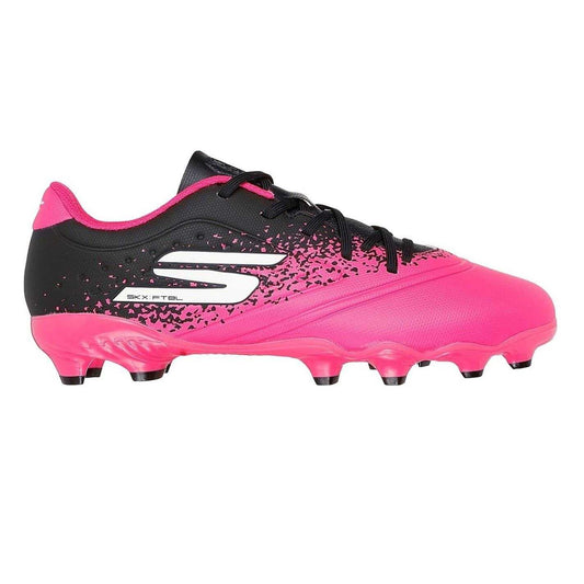 Black-Pink - Front - Skechers Childrens-Kids Graphic Print Firm Ground Rugby Boots