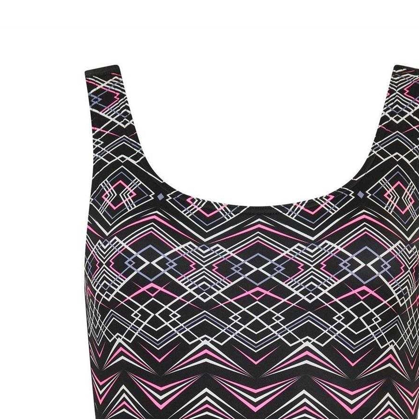 Black - Side - Zoggs Womens-Ladies Electric Scoopback One Piece Swimsuit