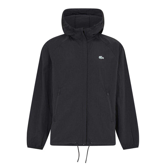Black - Front - Lacoste Womens-Ladies Drawstring Waterproof Jacket