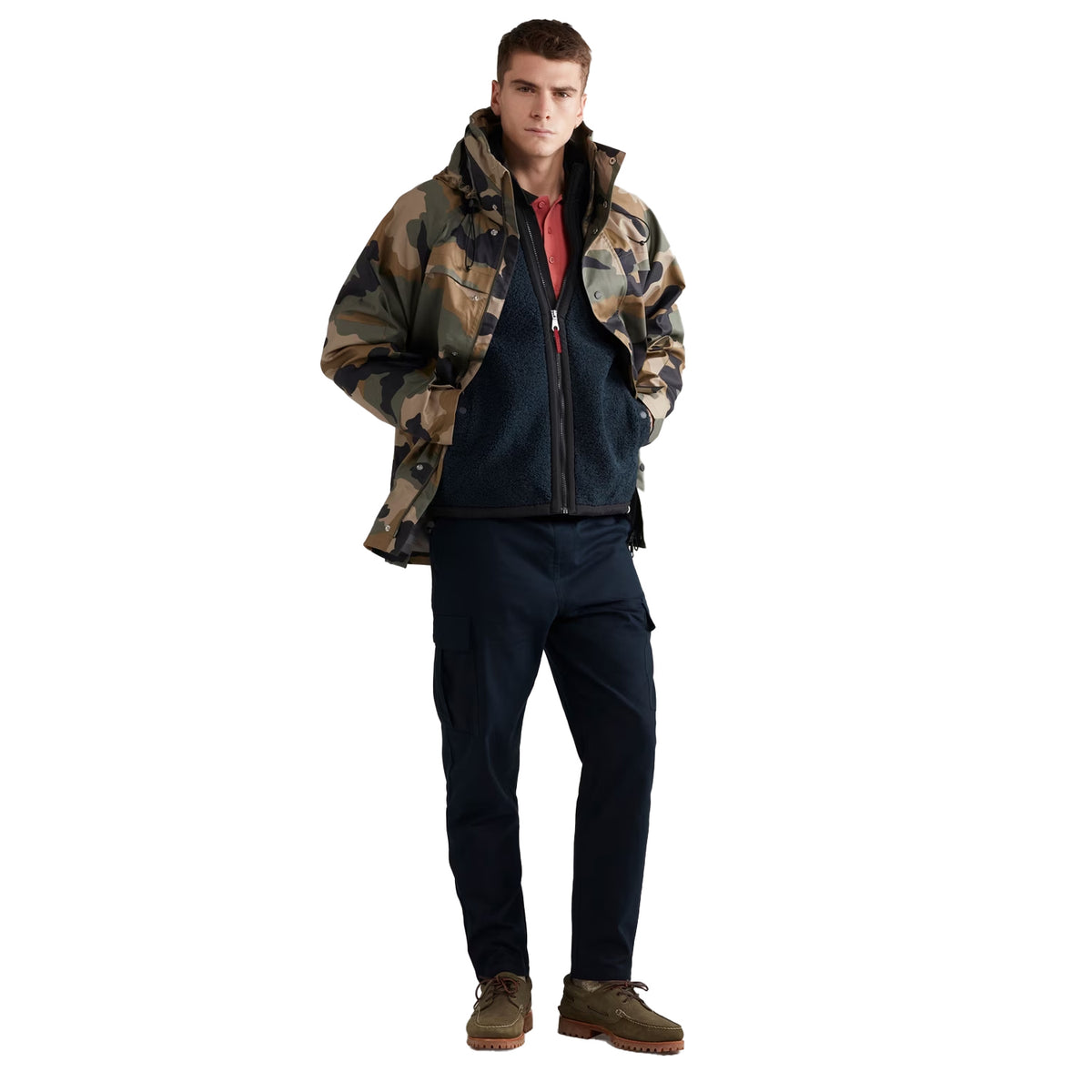 Vintage Green - Side - Farah Mens Camouflage Parka