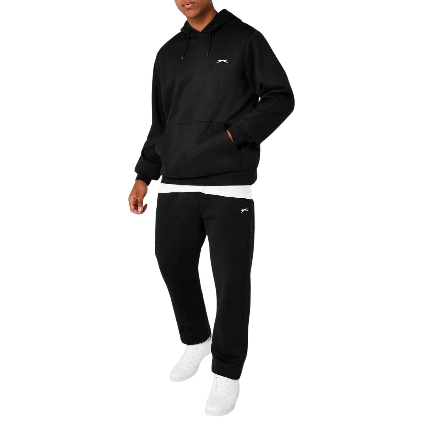 Black - Lifestyle - Slazenger Mens Fleece Open Hem Trousers