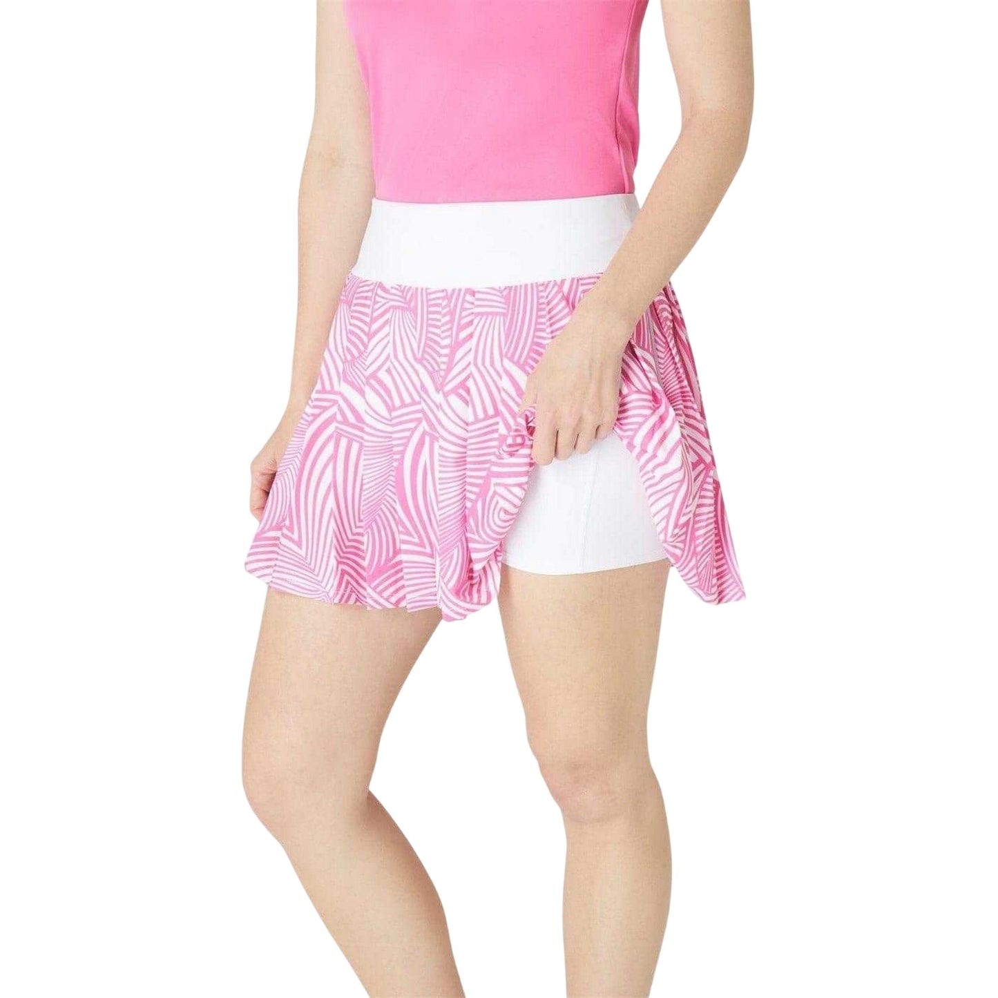Cherry Pink - Side - Callaway Womens-Ladies Stretch Geometric High Waist Skort