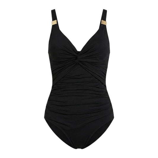 Black - Front - Biba Womens-Ladies Icon Tummy Control One Piece Swimsuit