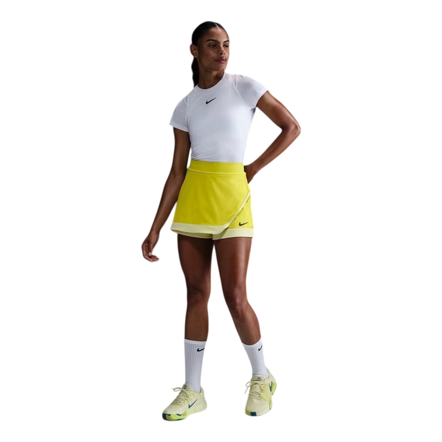 Vibrant Yellow - Pack Shot - Nike Womens-Ladies Mini Open Regular Tennis Skort