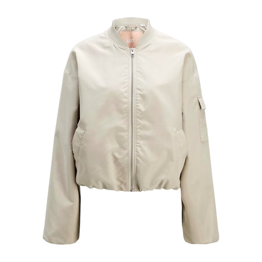 Frost Gray - Front - JJXX Womens-Ladies Lightweight Bomber Jacket