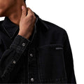 Black - Side - Calvin Klein Mens Linear Denim Regular Shirt