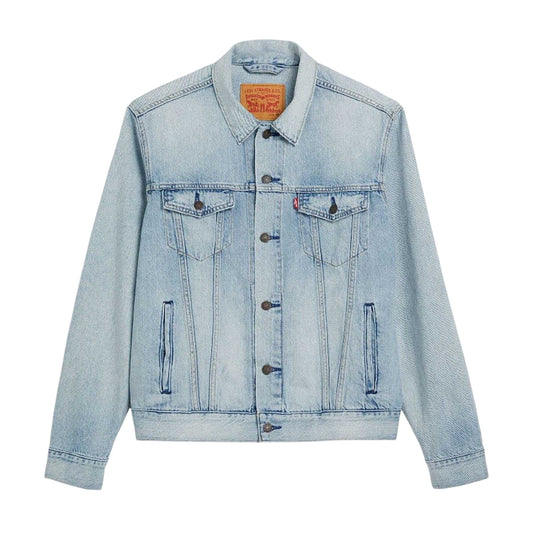 Light Wash - Front - Levis Mens Denim Chest Pocket Trucker Jacket