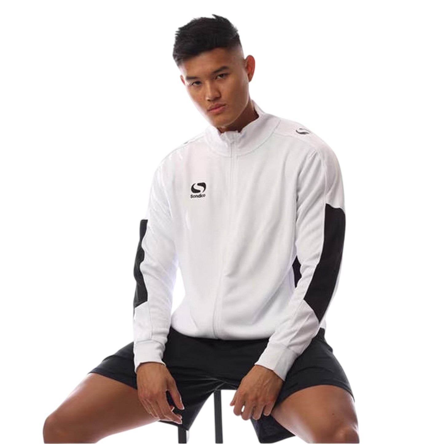 White-Black - Lifestyle - Sondico Mens Colour Block Track Jacket