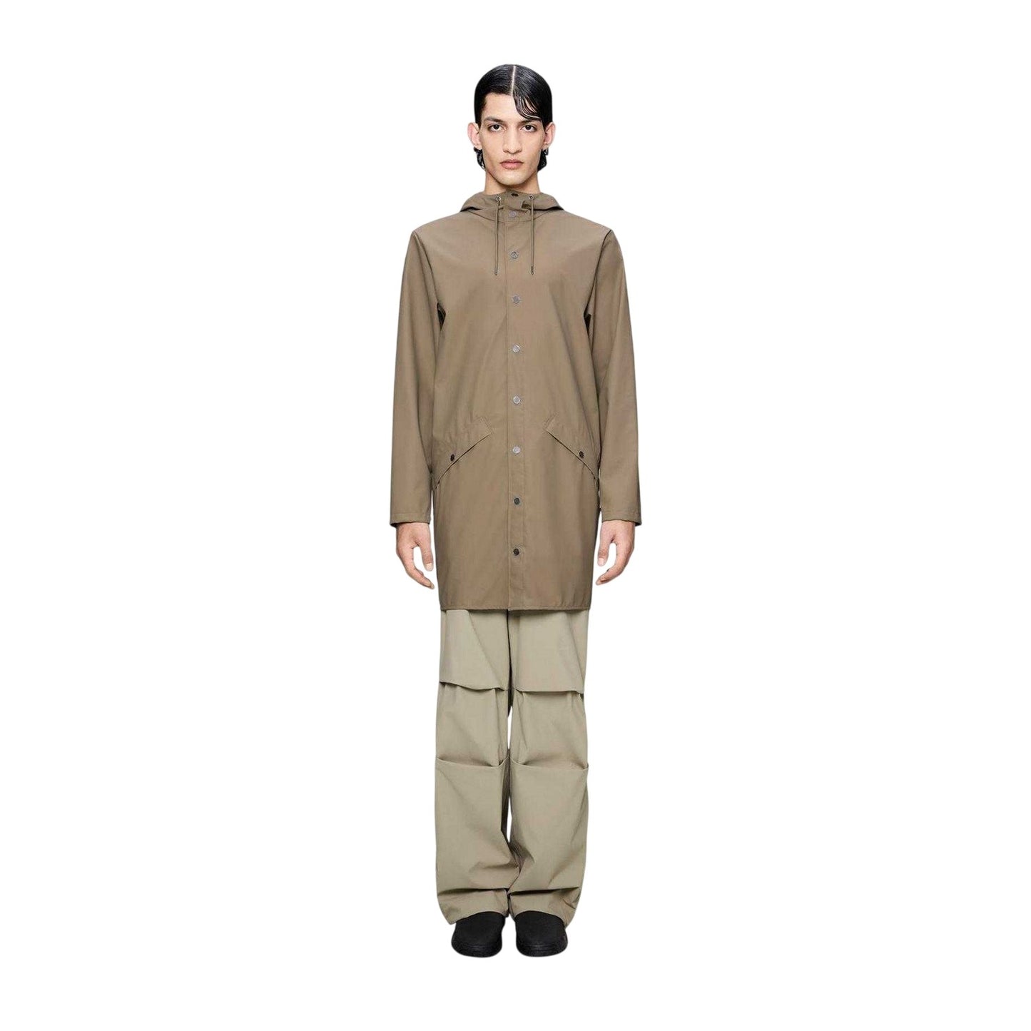 Beige - Lifestyle - Rains Unisex Adult Mid Length Raincoat