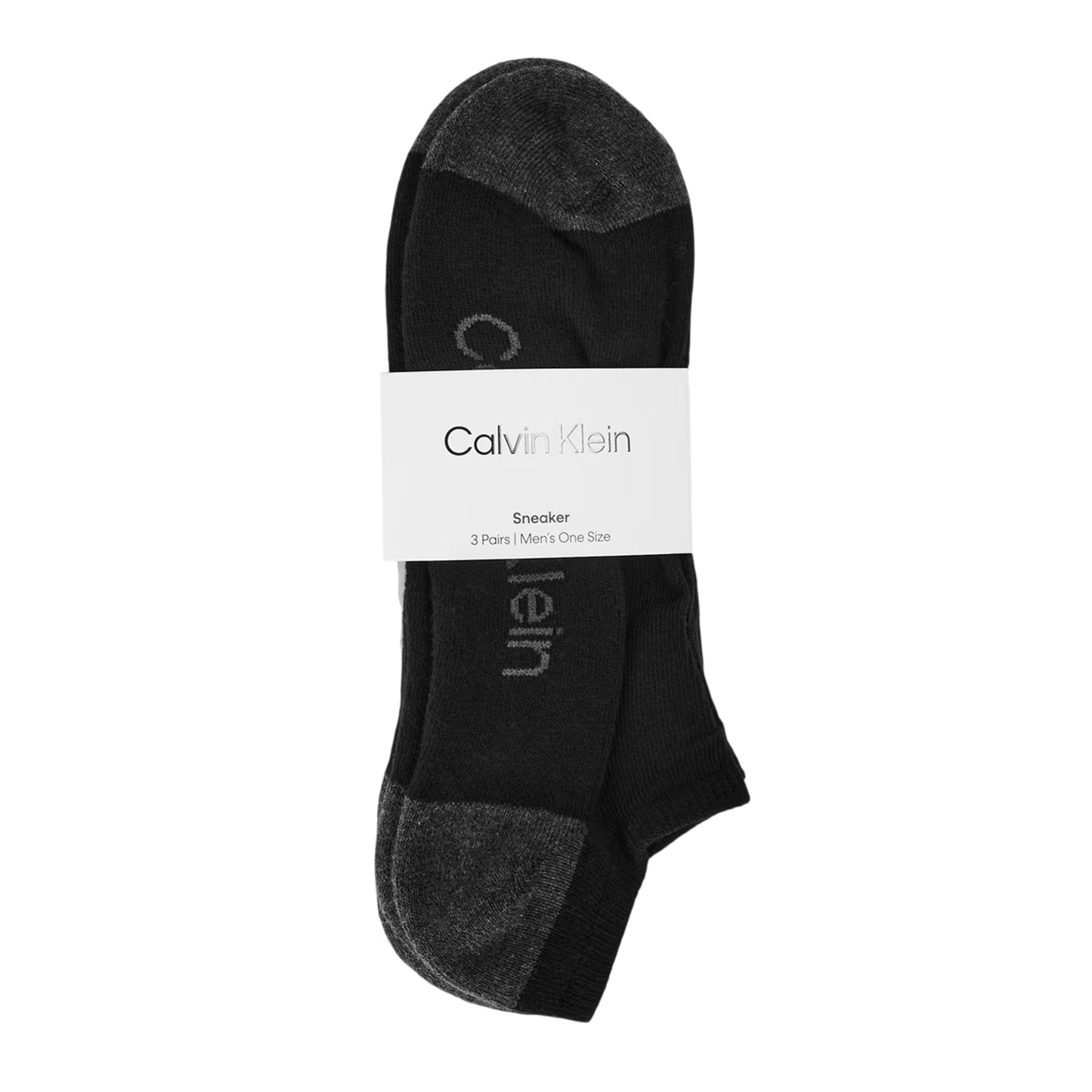 Black - Side - Calvin Klein Mens Logo Trainer Socks (Pack of 3)