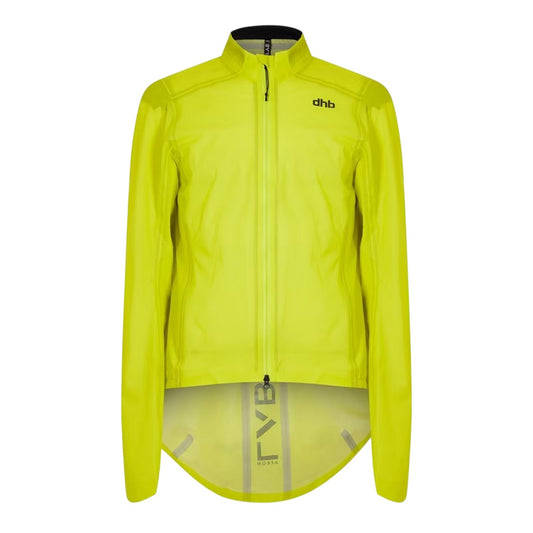 Yellow - Front - dhb Mens Aeron Water Repellent Lightweight Cycling Jacket