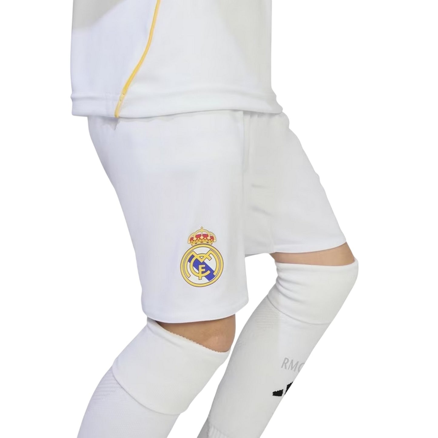 White - Close up - Adidas Childrens-Kids 2025-2026 Real Madrid CF Home Kit Set