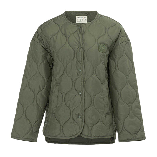 Khaki Green - Front - SoulCal Womens-Ladies Onion Quilt Jacket