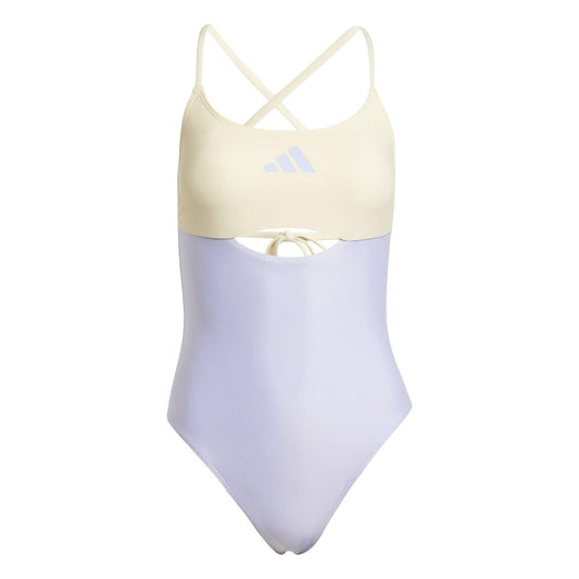 Violet - Front - Adidas Womens-Ladies Colour Block X Back One Piece Swimsuit