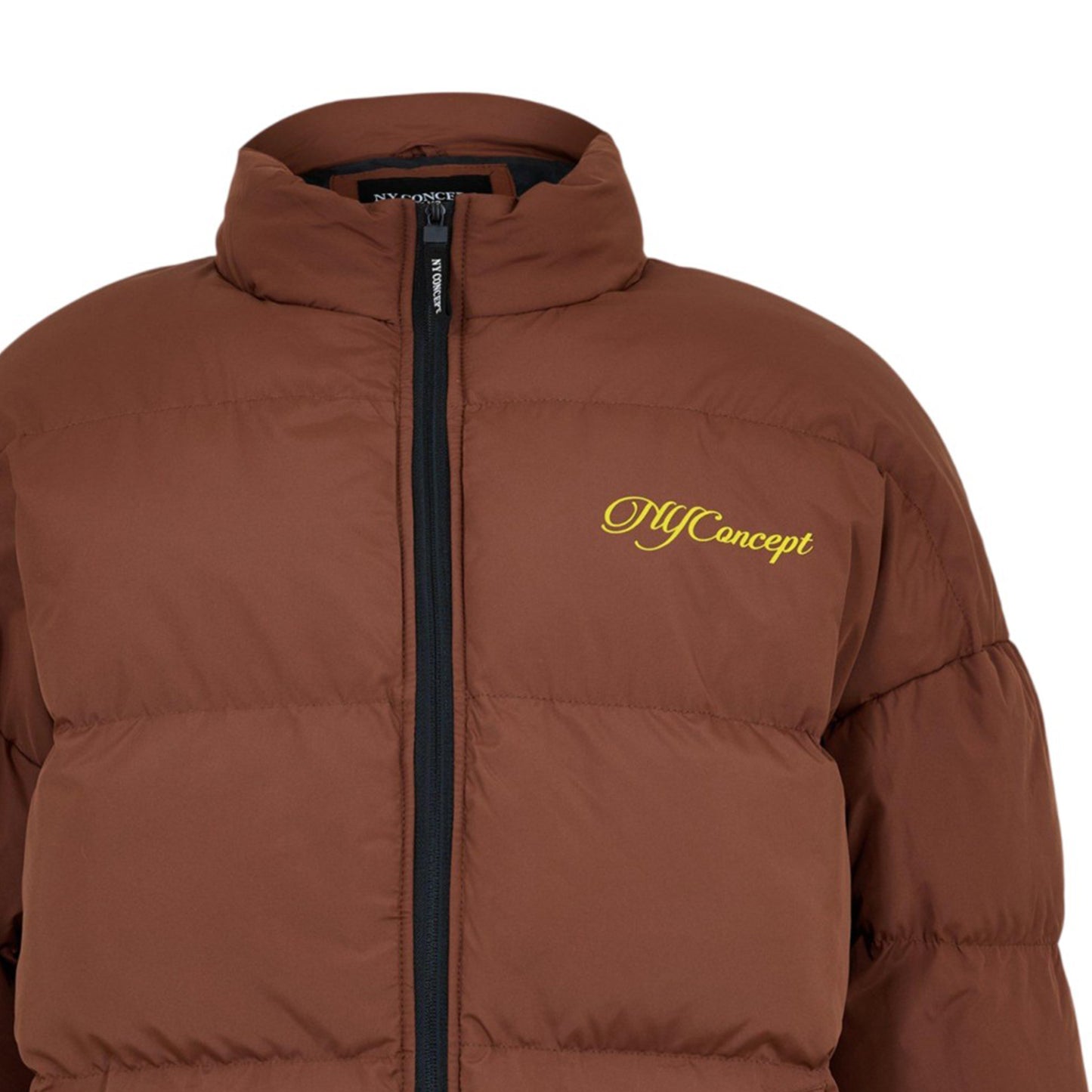 Brown - Side - NYC Mens Heavyweight Regular Puffer Jacket