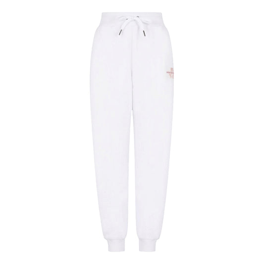 White - Front - Armani Exchange Womens-Ladies Cotton Logo Trousers