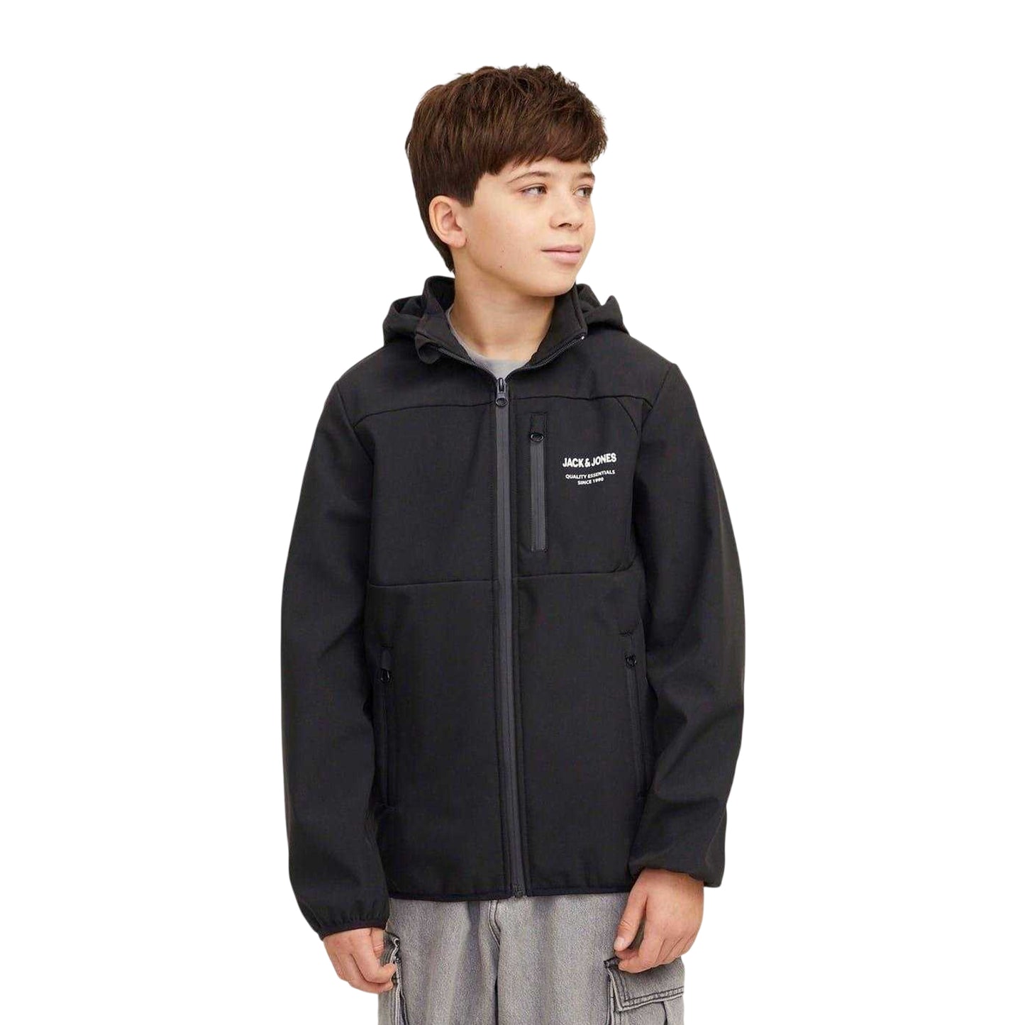 Black - Pack Shot - Jack And Jones Boys Lightweight Soft Shell Jacket