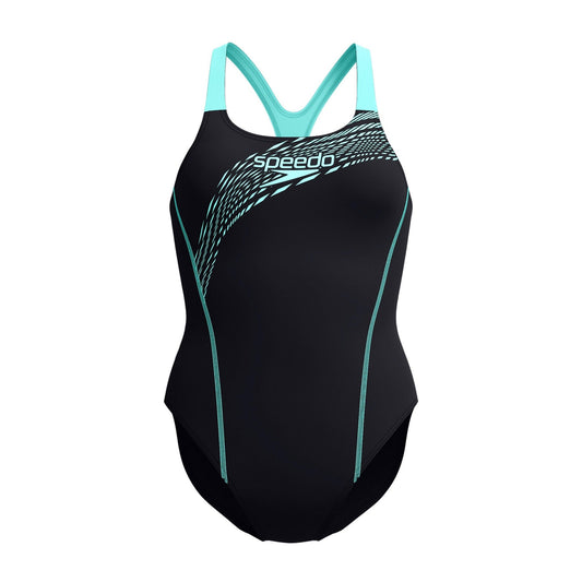 Arctic Glass - Front - Speedo Womens-Ladies Medley Logo Muscleback One Piece Swimsuit