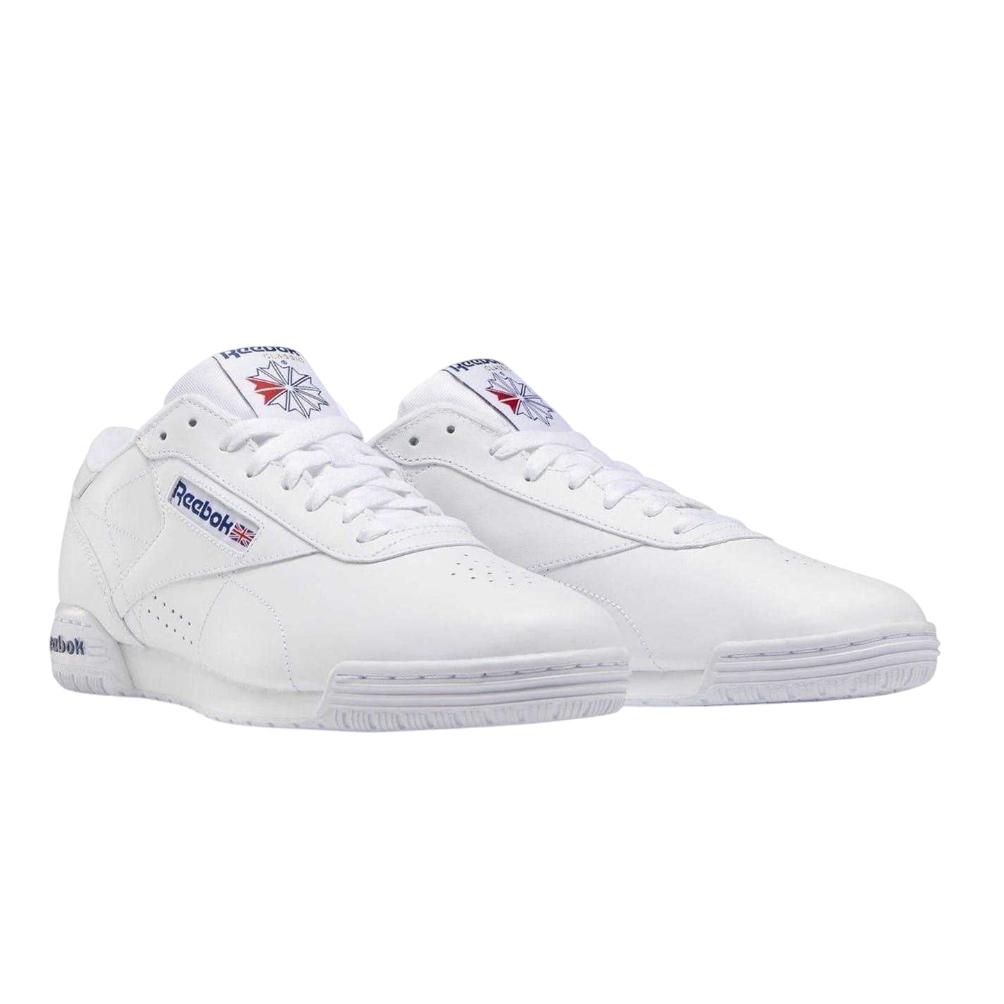 White-Royal Blue - Lifestyle - Reebok Mens Exofit Leather Low Trainers