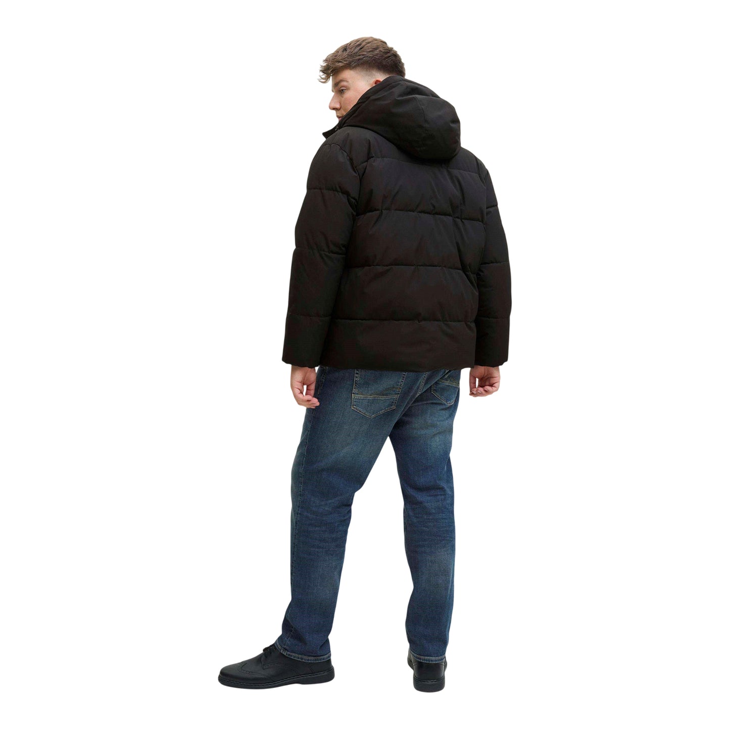 Black - Pack Shot - Jack And Jones Mens Global Polyester Puffer Jacket