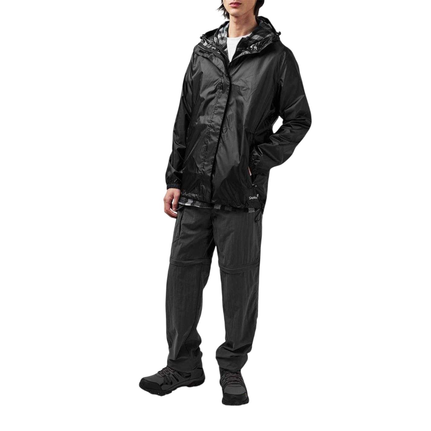 Black - Lifestyle - Gelert Mens Packaway Waterproof Jacket