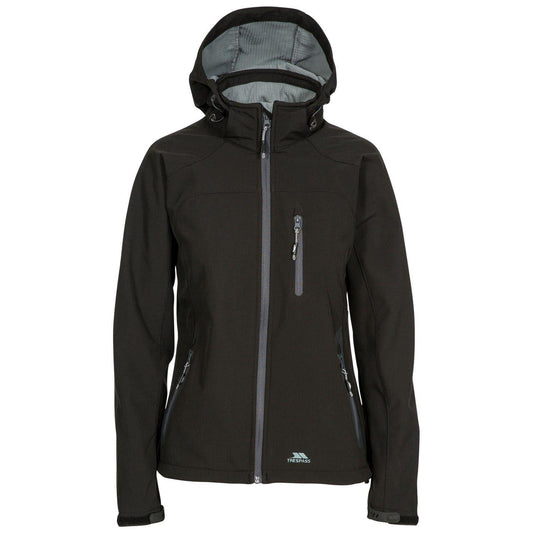 Black - Front - Trespass Womens-Ladies Ellison Soft Shell Jacket