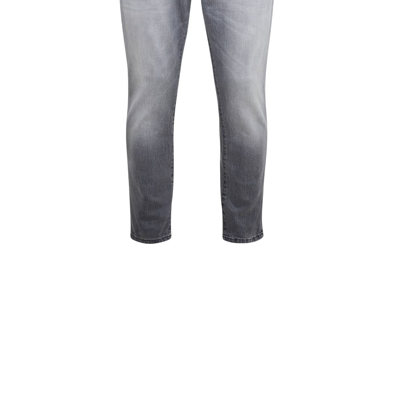Grey - Side - Diesel Mens Washed Denim 5 Pockets Straight Leg Jeans