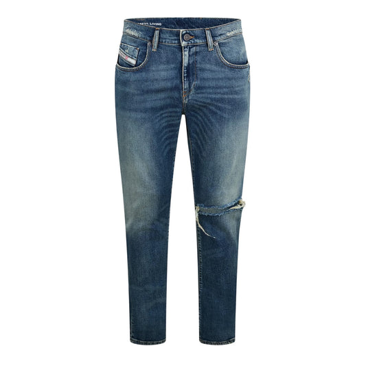 Blue Denim - Front - Diesel Mens Strukt Slim Jeans