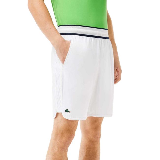 White - Side - Lacoste Mens Daniil Medvedev Tennis Shorts