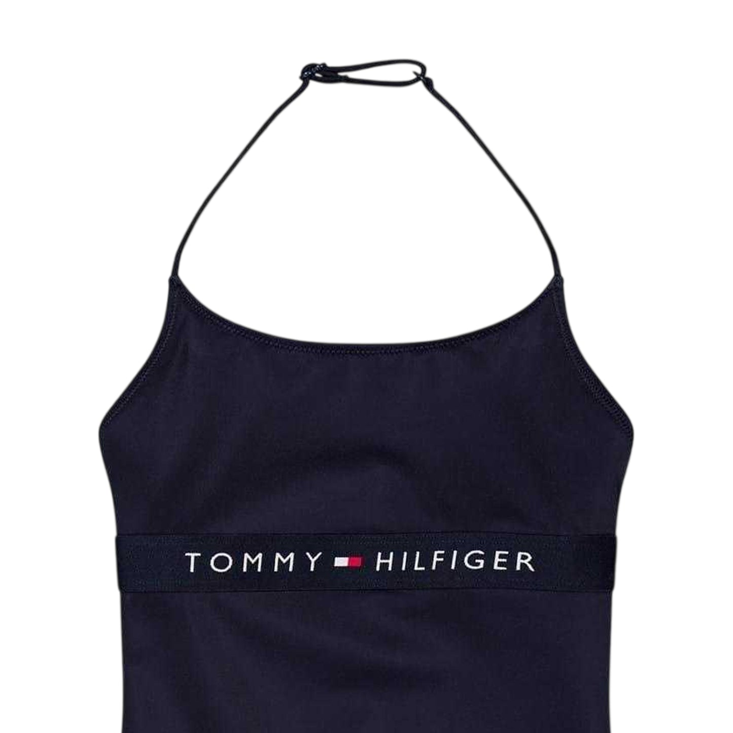 Desert Sky - Side - Tommy Hilfiger Girls Halter Neck One Piece Swimsuit