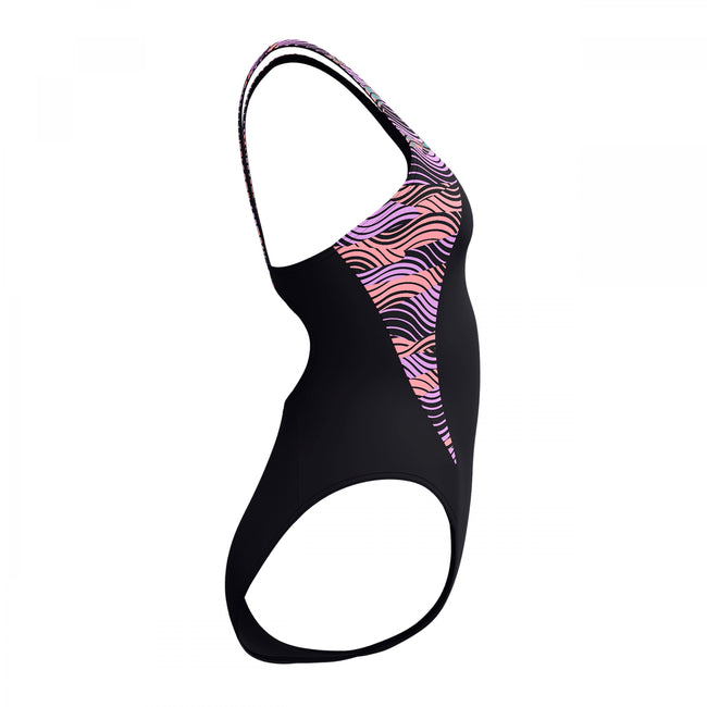 Black - Side - Speedo Womens-Ladies Hyperboom Splice Muscleback One Piece Swimsuit