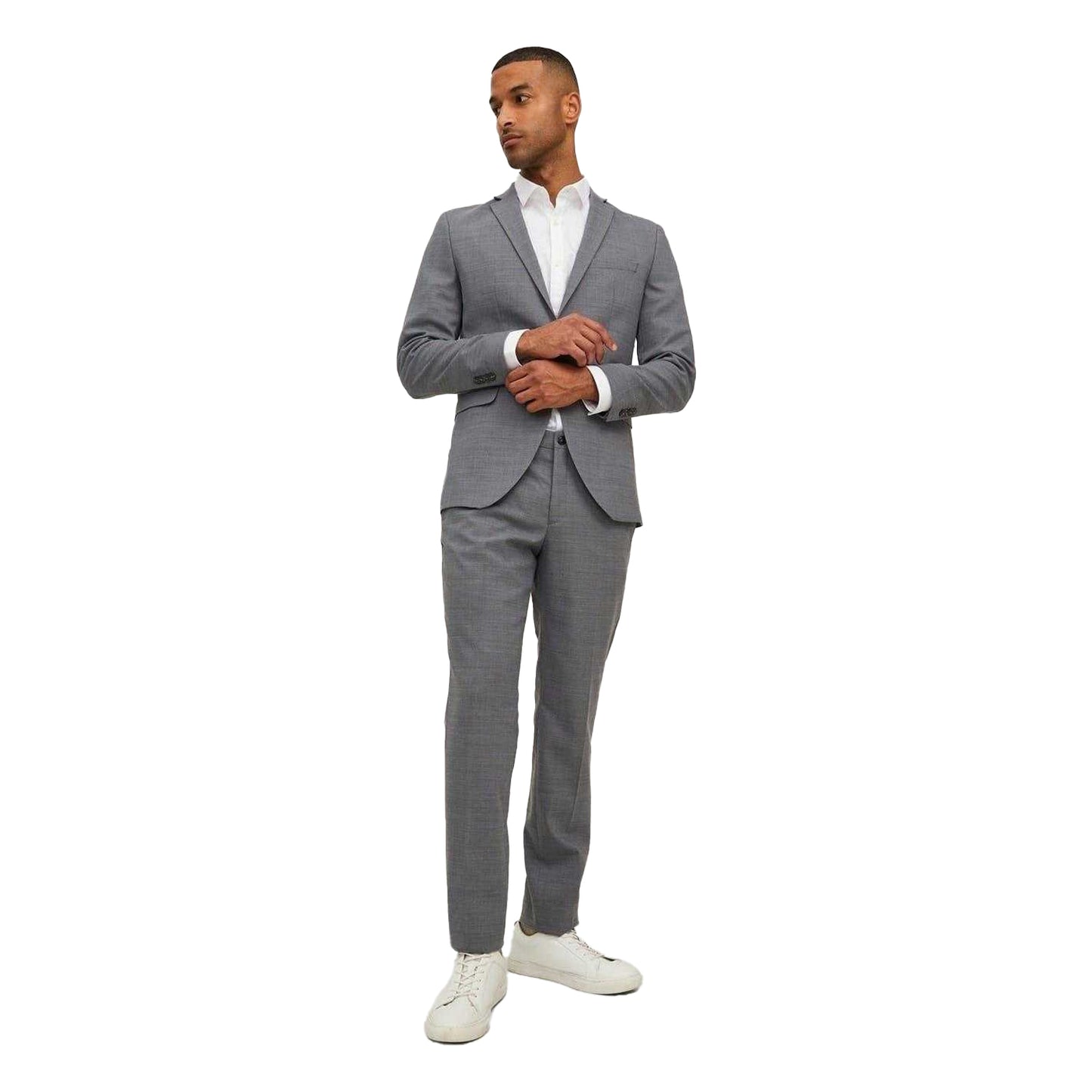 Light Grey Melange - Lifestyle - Jack And Jones Mens Textured Suit