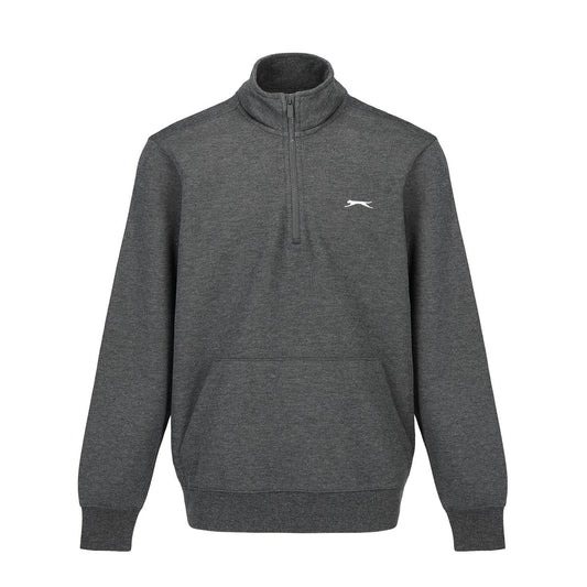 Charcoal Marl - Front - Slazenger Mens Quarter Zip Fleece