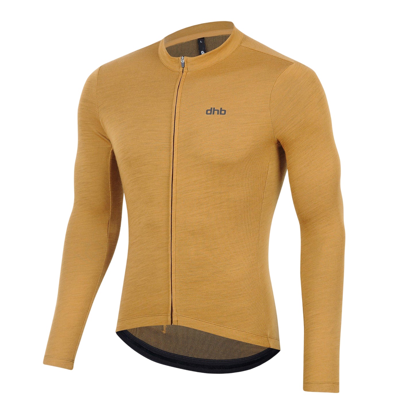 Golden Brown - Side - dhb Mens Aeron 2.0 Merino Wool Long-Sleeved Cycling Jersey